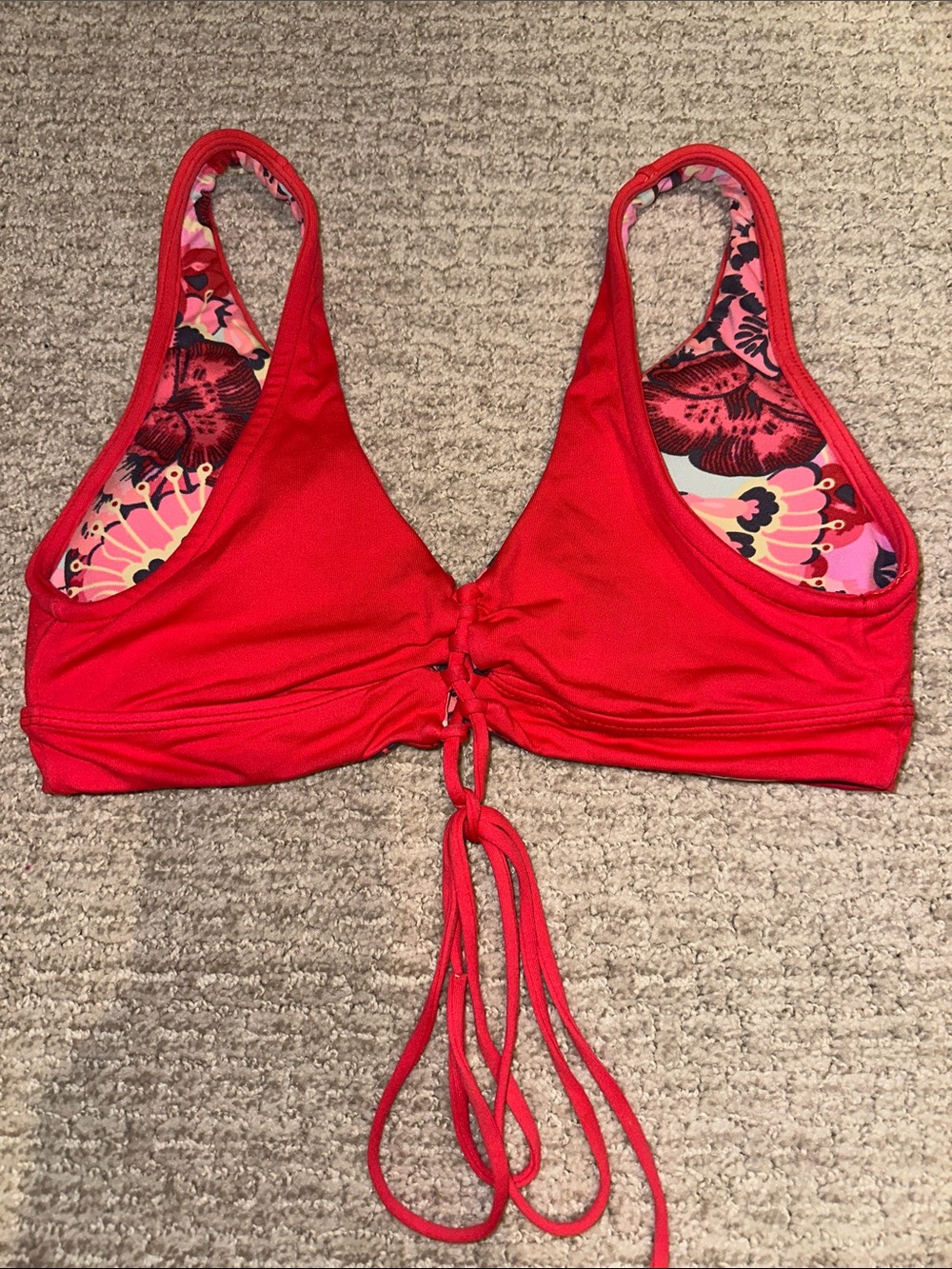 Maaji Red Tulip Reversible Bikini Top - Picture 2 of 4